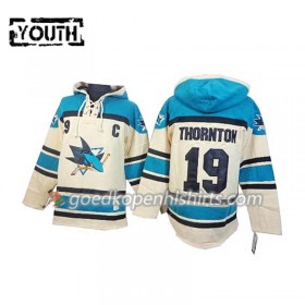 San Jose Sharks Joe Thornton 19 Cream Hoodie Sawyer - Kinderen